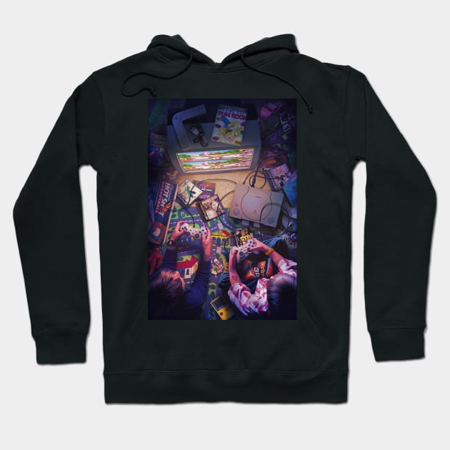 Playstation 1 - Crash Team Racing ( 90s childhood room ) Hoodie by Rachid Lotf